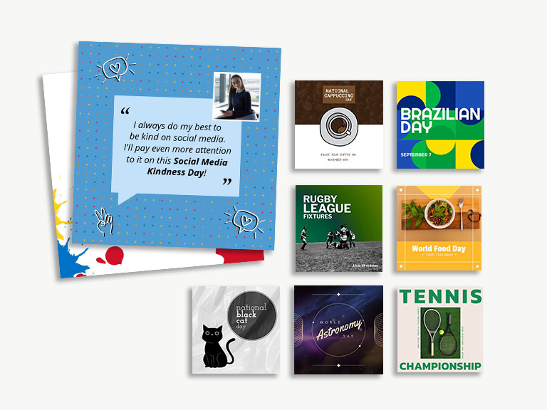 Download a variety of free international date templates with our trending designs. Find out when your country is celebrating its national holiday or other special occasion. 
